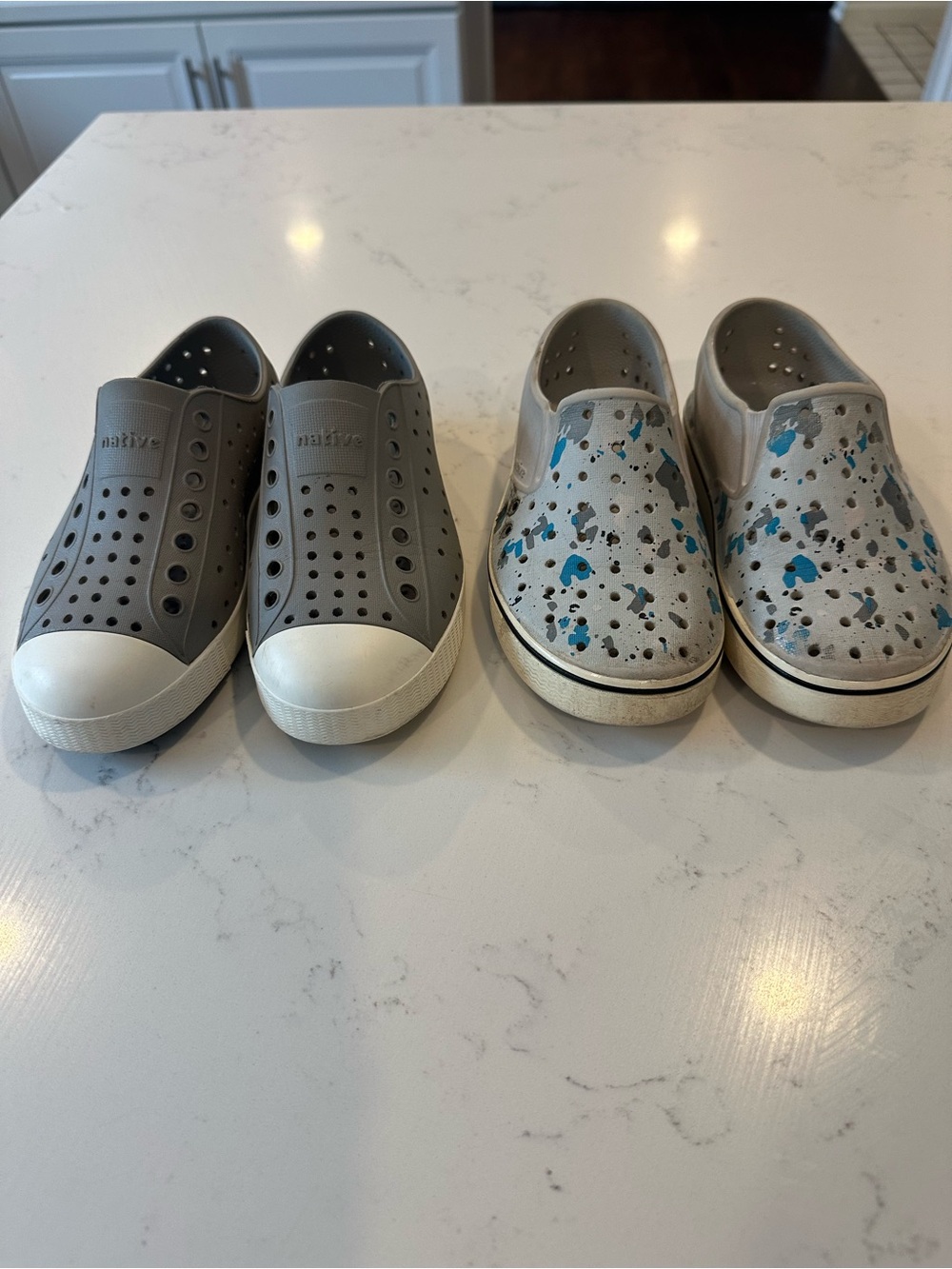 Native Kids Jefferson Water Shoes Bundle 11c - 2 pairs (gray and speckled blue)